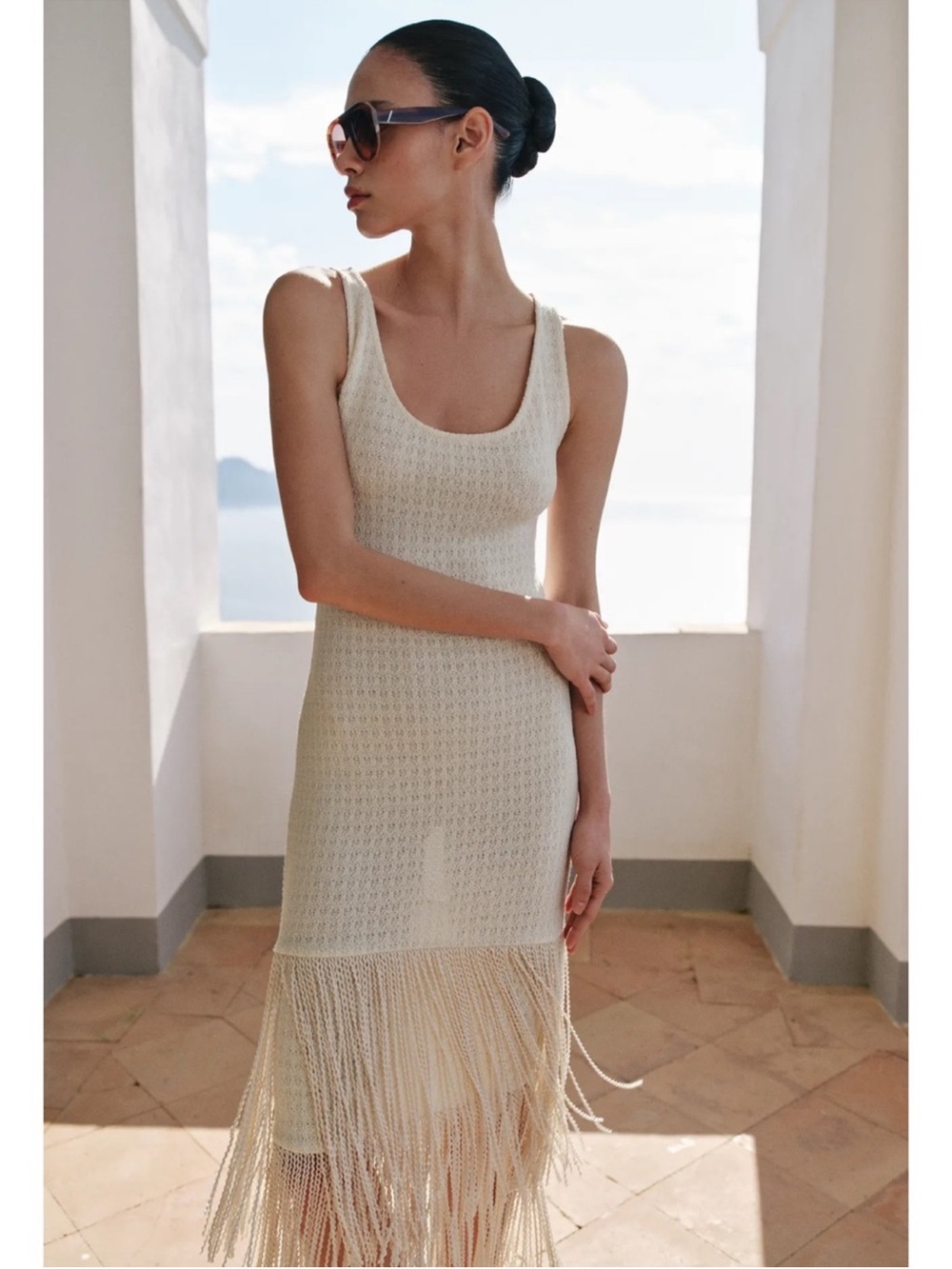 ZARA TEXTURED FRINGED DRESS - Picture 5 of 16